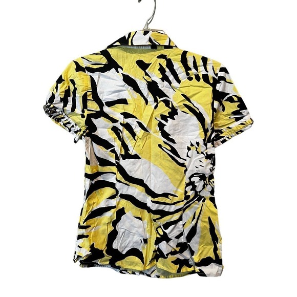 Express Design Studio Shirt Women's Medium Multicolor Floral Cotton Button-Up - Picture 2 of 6